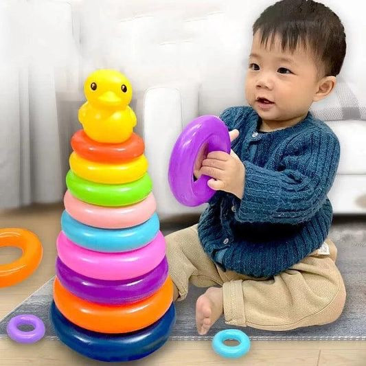 The Rainbow Tower (often called a "Rainbow Stacker") is a fundamental early childhood toy. For this listing, the focus should be on visual stimulation, problem-solving, and its vibrant aesthetic which appeals to both kids and gift-buyers.