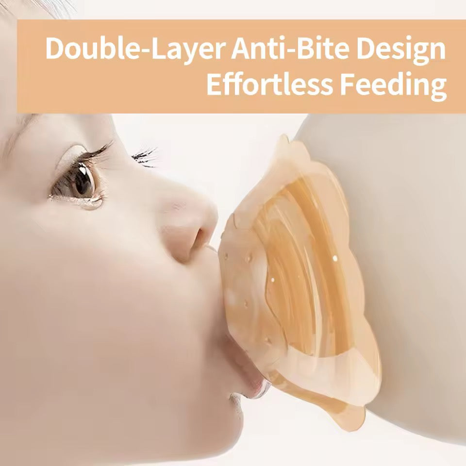 Mom Easy Ultra-Thin Silicone Nipple Shield for Breastfeeding – Soft Latching Aid for Sore, Flat, or Inverted Nipples – BPA-Free (24mm/20mm)