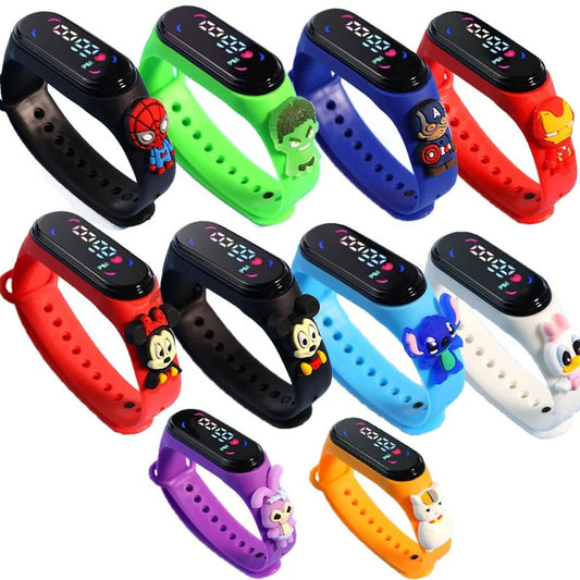 Fashion Mickey Children Watches For Girls Electronic Bracelet Sports Touch LED Spiderman Doll Kids Watch Women Waterproof Clock KidsTopia Baby Essentials