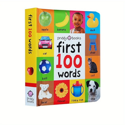 First 100 English Words Cardboard Book Language Learning Aids