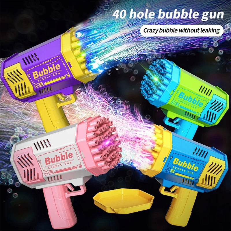 40 hole handheld massive foaming space light bubble machine electric children's toys without battery without bubble water KidsTopia Baby Essentials