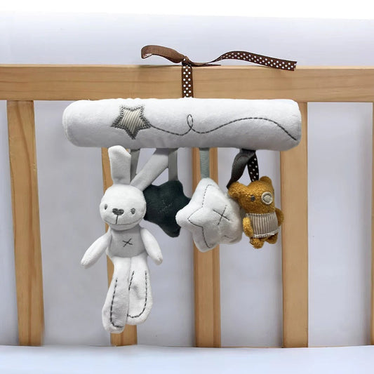 Hanging Bed Rabbit Baby Hand Bell Safety Seat Plush Toy Multifunctional Plush Toy KidsTopia Baby Essentials
