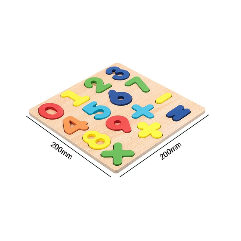 Kids Alphabetic Arithmetic Number Geometric Shapes Wooden Puzzle Montessori Preschool Learning Educational Game Toy for Children KidsTopia Baby Essentials