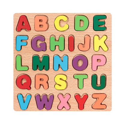 Kids Alphabetic Arithmetic Number Geometric Shapes Wooden Puzzle Montessori Preschool Learning Educational Game Toy for Children KidsTopia Baby Essentials