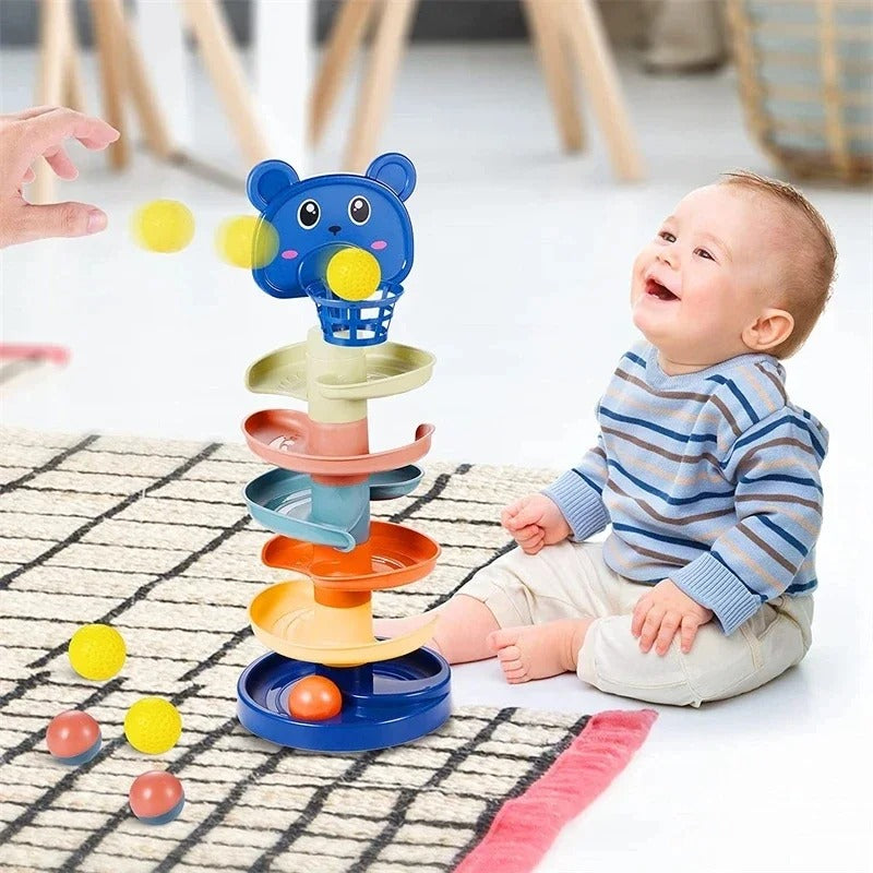 Baby Toy Rolling Ball Tower Montessori Educational Games For Babies Stacking Track Baby Development Toys 1 2 3 Years KidsTopia Baby Essentials