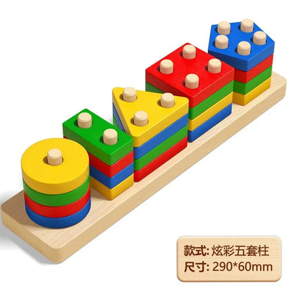 Wooden Sorting Stacking Toys Puzzle for Toddlers and Kids Preschool Fine Motor Skill Toy for 1 Years KidsTopia Baby Essentials