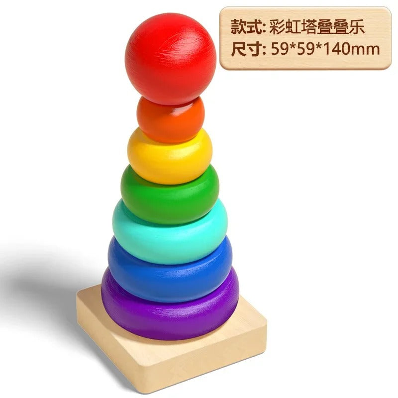Wooden Sorting Stacking Toys Puzzle for Toddlers and Kids Preschool Fine Motor Skill Toy for 1 Years KidsTopia Baby Essentials