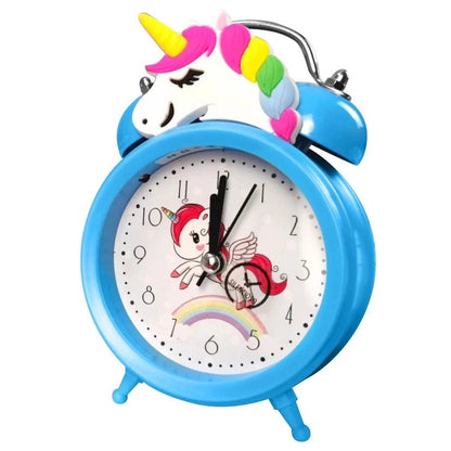 Pink Unicorn Kids Alarm Clock Double Bell Clock with Backlight Cute Desk Clock Home Decoration KidsTopia Baby Essentials