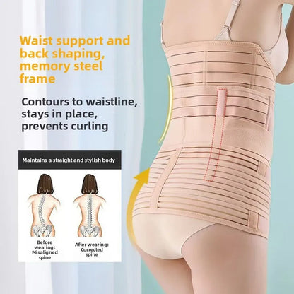 Postpartum Three-Piece Set Abdominal Binder, Breathable Waist Trimmer, Enhanced Abdomen Tightener, and  Belly Band Recovery Belt KidsTopia Baby Essentials