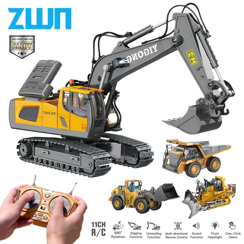 Remote Control Excavator Dump Truck RC Model Car Toy Professional Alloy Plastic Simulation Construction Vehicle for Kid KidsTopia Baby Essentials