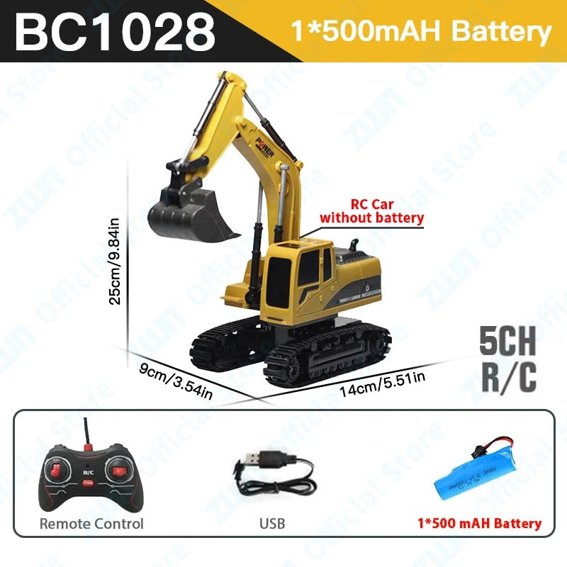 Remote Control Excavator Dump Truck RC Model Car Toy Professional Alloy Plastic Simulation Construction Vehicle for Kid KidsTopia Baby Essentials
