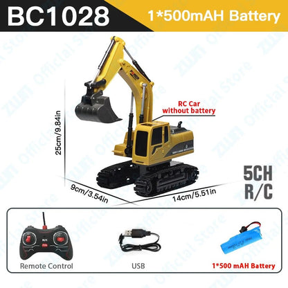 Remote Control Excavator Dump Truck RC Model Car Toy Professional Alloy Plastic Simulation Construction Vehicle for Kid KidsTopia Baby Essentials