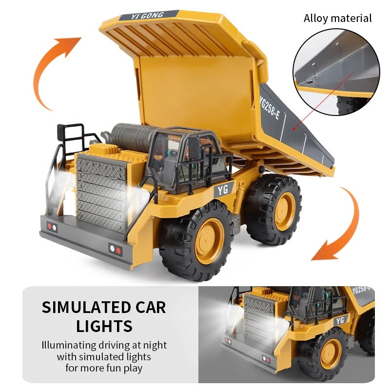 Remote Control Excavator Dump Truck RC Model Car Toy Professional Alloy Plastic Simulation Construction Vehicle for Kid KidsTopia Baby Essentials