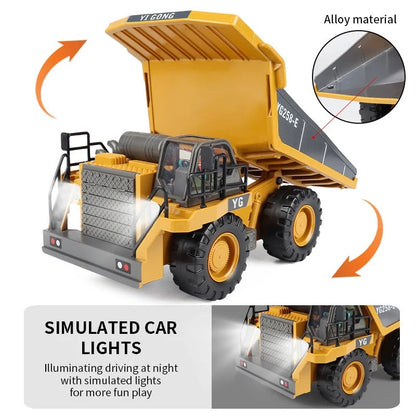Remote Control Excavator Dump Truck RC Model Car Toy Professional Alloy Plastic Simulation Construction Vehicle for Kid KidsTopia Baby Essentials