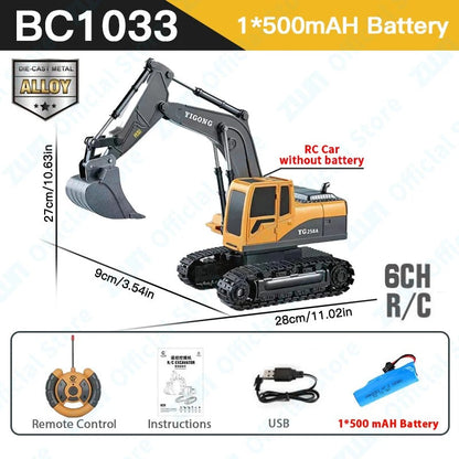 Remote Control Excavator Dump Truck RC Model Car Toy Professional Alloy Plastic Simulation Construction Vehicle for Kid KidsTopia Baby Essentials