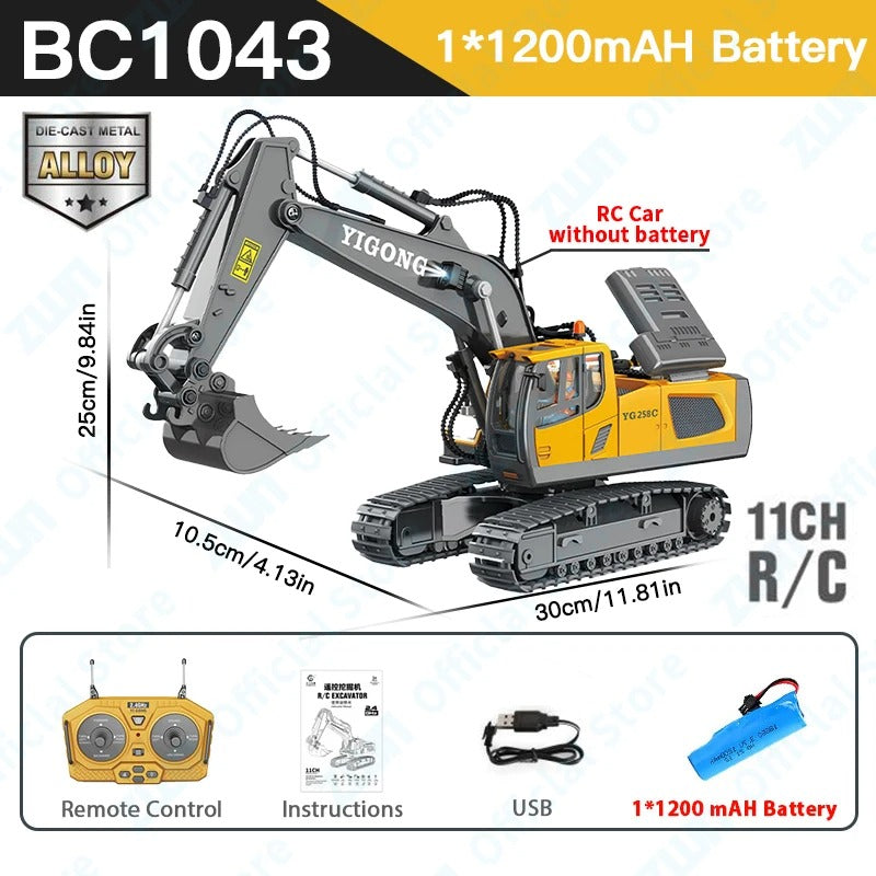 Remote Control Excavator Dump Truck RC Model Car Toy Professional Alloy Plastic Simulation Construction Vehicle for Kid KidsTopia Baby Essentials