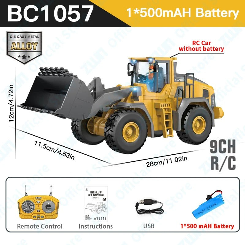 Remote Control Excavator Dump Truck RC Model Car Toy Professional Alloy Plastic Simulation Construction Vehicle for Kid KidsTopia Baby Essentials