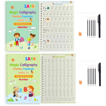 Sank Magic Practice Copybook Pen Preschools Kids Calligraphy English Verison Free Wiping Children Reusable Writing Book KidsTopia Baby Essentials