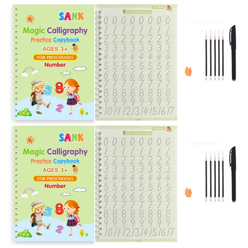 Sank Magic Practice Copybook Pen Preschools Kids Calligraphy English Verison Free Wiping Children Reusable Writing Book KidsTopia Baby Essentials