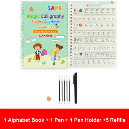 Sank Magic Practice Copybook Pen Preschools Kids Calligraphy English Verison Free Wiping Children Reusable Writing Book KidsTopia Baby Essentials