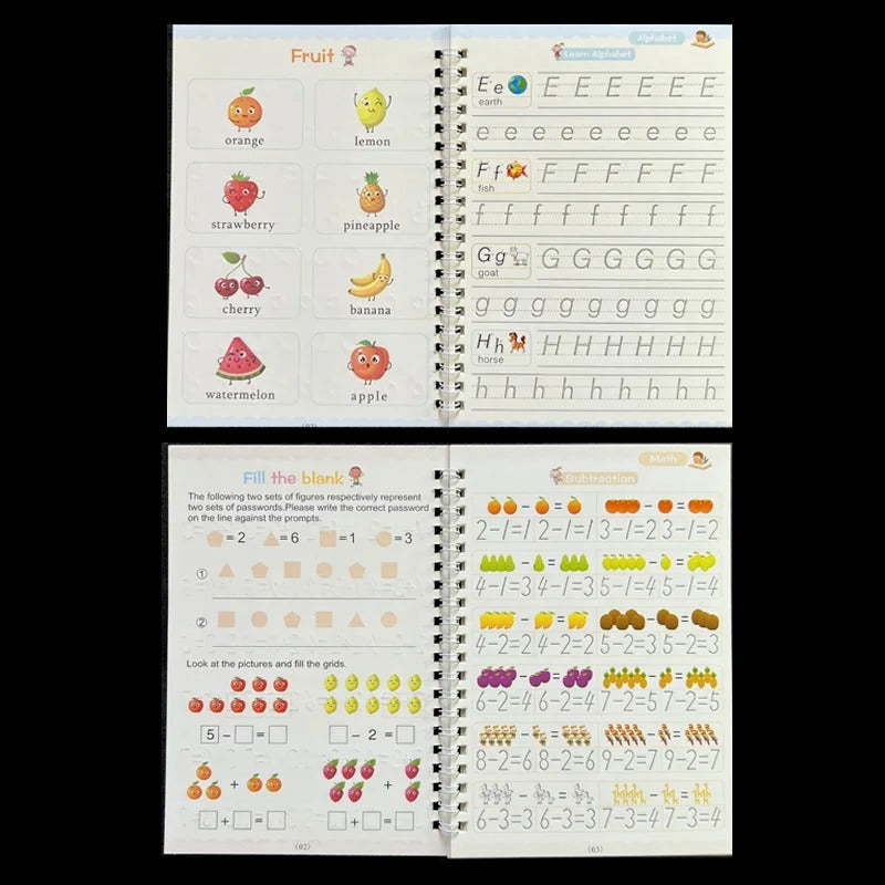 Sank Magic Practice Copybook Pen Preschools Kids Calligraphy English Verison Free Wiping Children Reusable Writing Book KidsTopia Baby Essentials