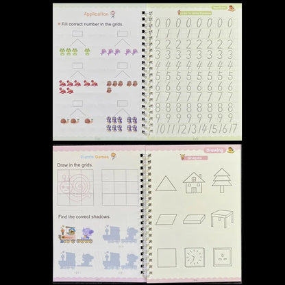 Sank Magic Practice Copybook Pen Preschools Kids Calligraphy English Verison Free Wiping Children Reusable Writing Book KidsTopia Baby Essentials