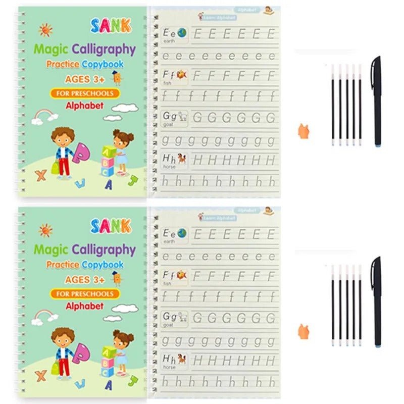 Sank Magic Practice Copybook Pen Preschools Kids Calligraphy English Verison Free Wiping Children Reusable Writing Book KidsTopia Baby Essentials