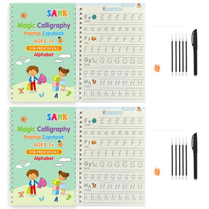 Sank Magic Practice Copybook Pen Preschools Kids Calligraphy English Verison Free Wiping Children Reusable Writing Book KidsTopia Baby Essentials