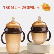 Silicone Nano Baby Bottle Feeding Bottles with Handle for Baby Weaning Anti-Choking Nipple Bottle KidsTopia Baby Essentials