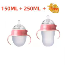 Silicone Nano Baby Bottle Feeding Bottles with Handle for Baby Weaning Anti-Choking Nipple Bottle KidsTopia Baby Essentials