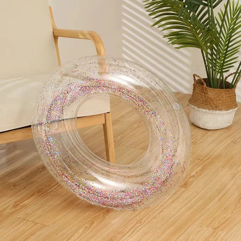 Swimming Ring Summer Inflatable Transparent Sequin For Adults And Children Inflatable Pool Men And Women Water Play Accessories KidsTopia Baby Essentials