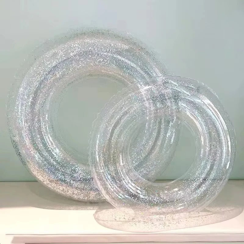 Swimming Ring Summer Inflatable Transparent Sequin For Adults And Children Inflatable Pool Men And Women Water Play Accessories KidsTopia Baby Essentials