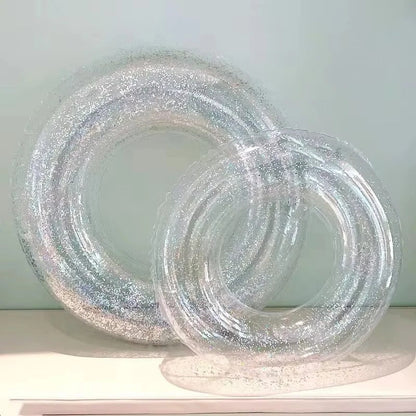 Swimming Ring Summer Inflatable Transparent Sequin For Adults And Children Inflatable Pool Men And Women Water Play Accessories KidsTopia Baby Essentials