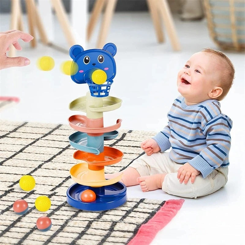 Rolling Ball Tower Montessori Educational Games For Babies Stacking Track Baby Development Toys 1 2 3 Years KidsTopia Baby Essentials